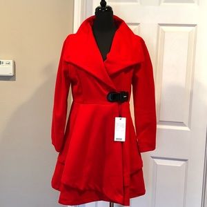 Plain Casual Wool Blend Shawl Collar Coat